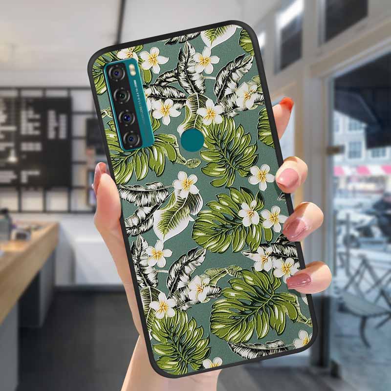 For TCL 20S Cases 20L 20se 20L+ 3D Relief Floral Silicone Emboss Covers For TCL 20S Back Cases Protective Coques Fundas TCL 20SE