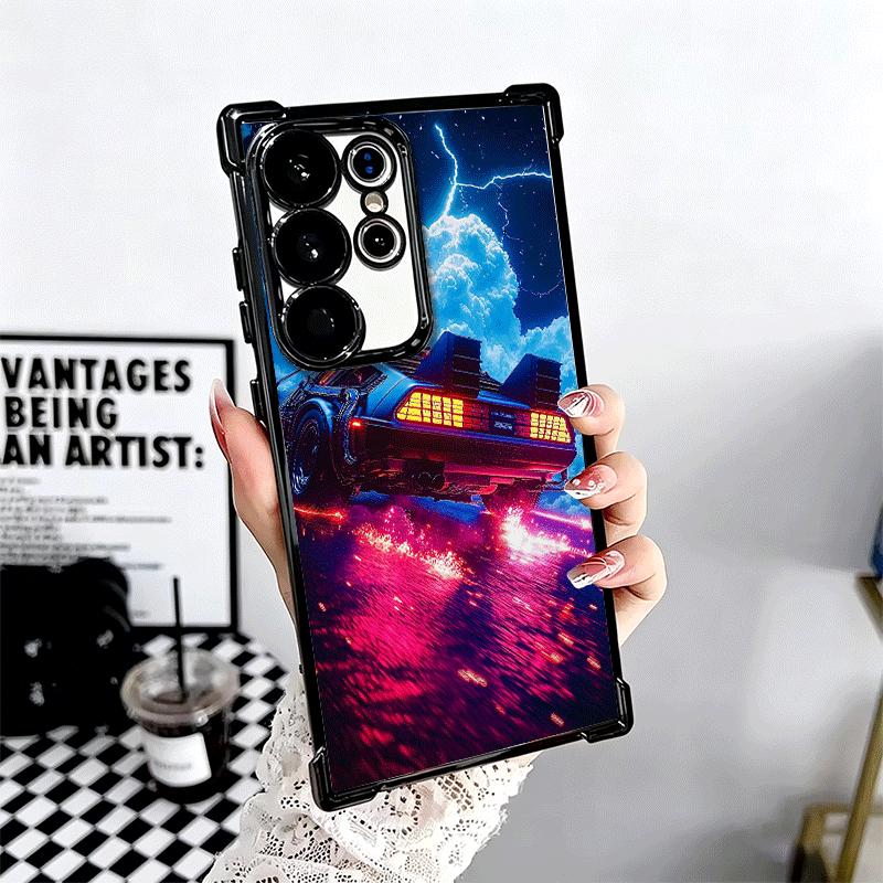 Back To The Future Plating Phone Case For Samsung Galaxy S24 S25 FE S26 Edge S23 Ultra S22 S21 Plus S20 Anti-Fall Airabag Cover