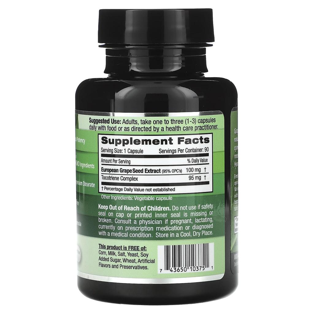 European Grape Seed Extract, Veggie Capsules 90