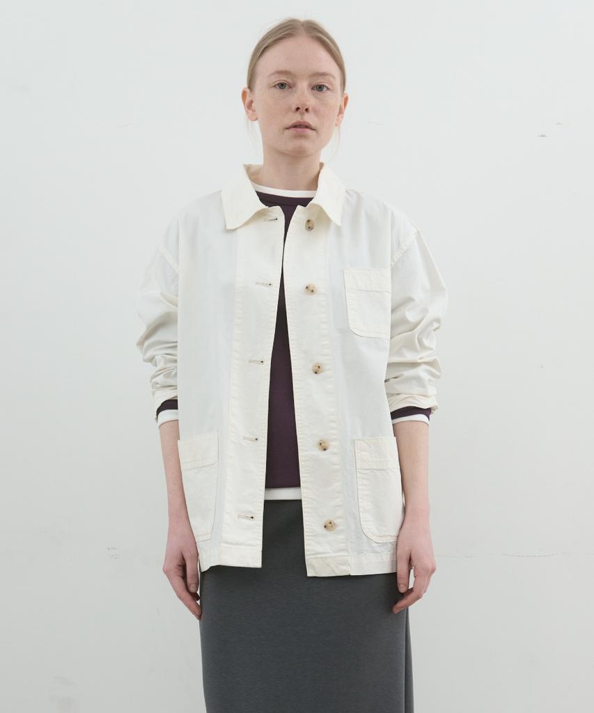 Poszer French Cotton Work Jacket (Ivory)