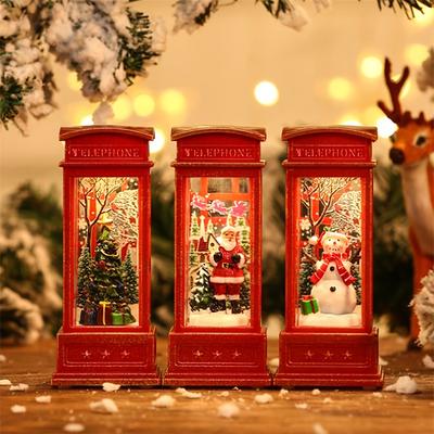 1 ST Julkastanj Telefonkiosk Nattlampa Lyser Upp Skrivbordsdekor För Hem Festival Fest Kreativ Nyhet Presentidé