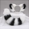 Cat Tail Plush Cat Tail and Ears Set Plush Halloween Animal Cosplay Props  Halloween Costume