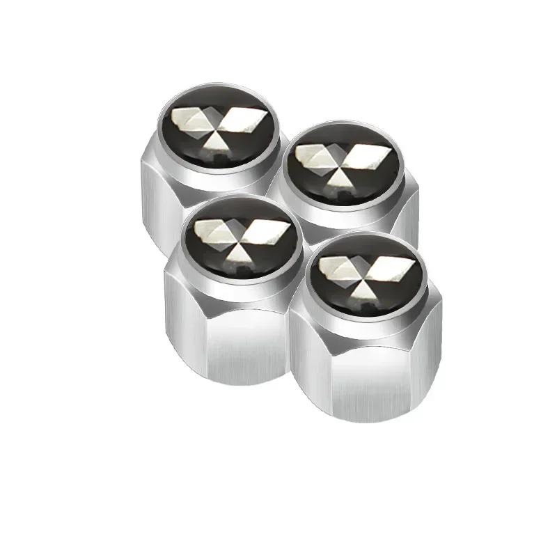 4pcs Alloy Car Tire Valve Caps Wheel Stem Air Covers for Mitsubishi Logo ASX Ralliart Outlander Lancer Pajero Eclipse Galant EVO