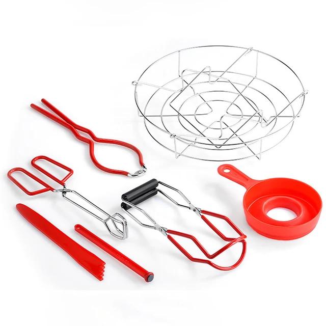 

7Pcs Jam Making Tools Set Anti-scalding Can Pliers Stainless Steel Kitchen Tool Set Anti-slip Can Lifting Pliers Basket Set