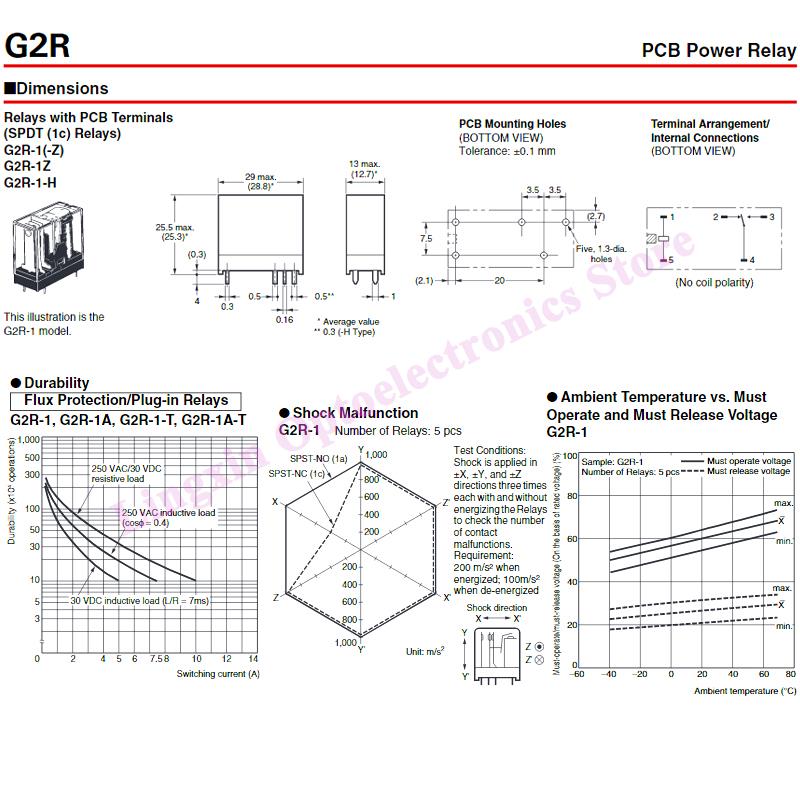 2PCS/lot Power Relays G2R DC5V 12V 24V AC220V G2R-2-5 G2R-2-12 G2R-2-24VDC G2R-1-12 G2R-1-24 G2R-1-E-12 G2R-1-E-24 Original New Relays 5
