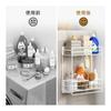 Orimade Magnetic Storage Rack Next to the Washing Machine, 2 Tiers, White, Comes with Drawer, No Installation Required, Storage Next to the