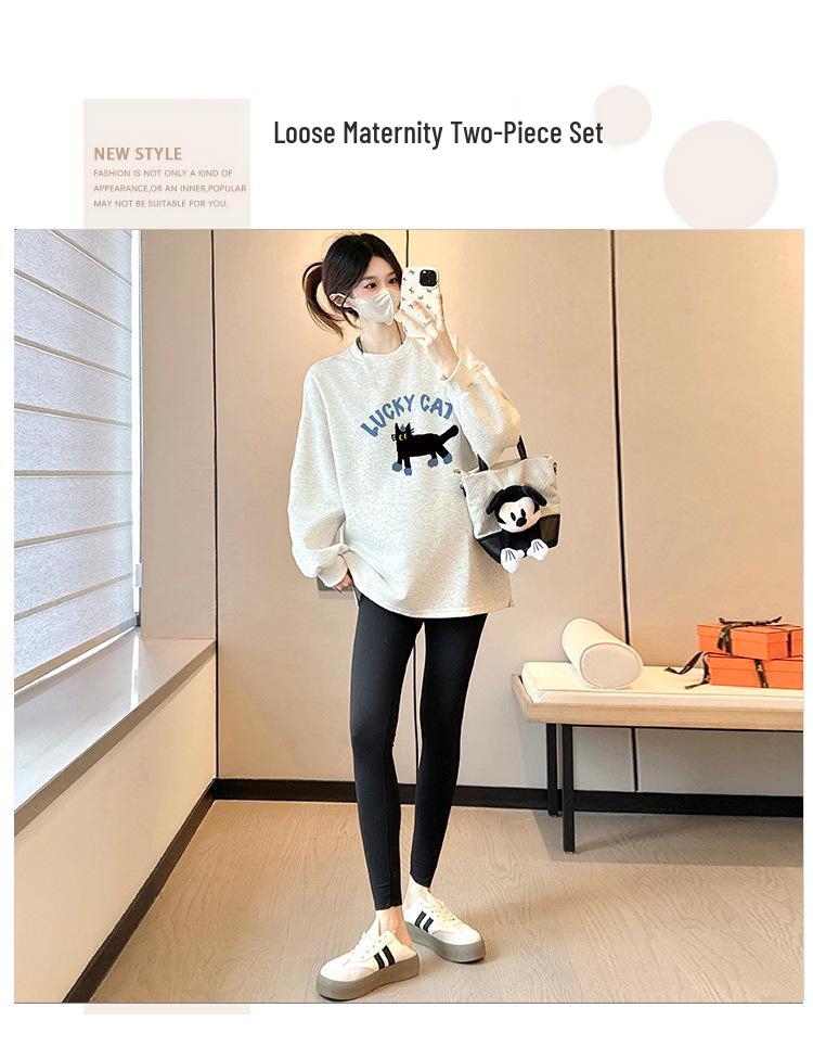 Trendy Maternity Sweatshirts - Loose, Stylish, Belly-Covering Wear for Moms, Autumn/Spring 2025.