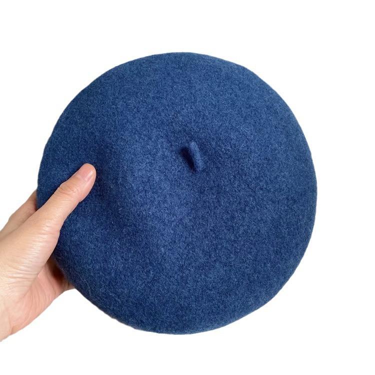 Thickened Wool Beret Milk Tea Color Maca Color Versatile Painter's Hat