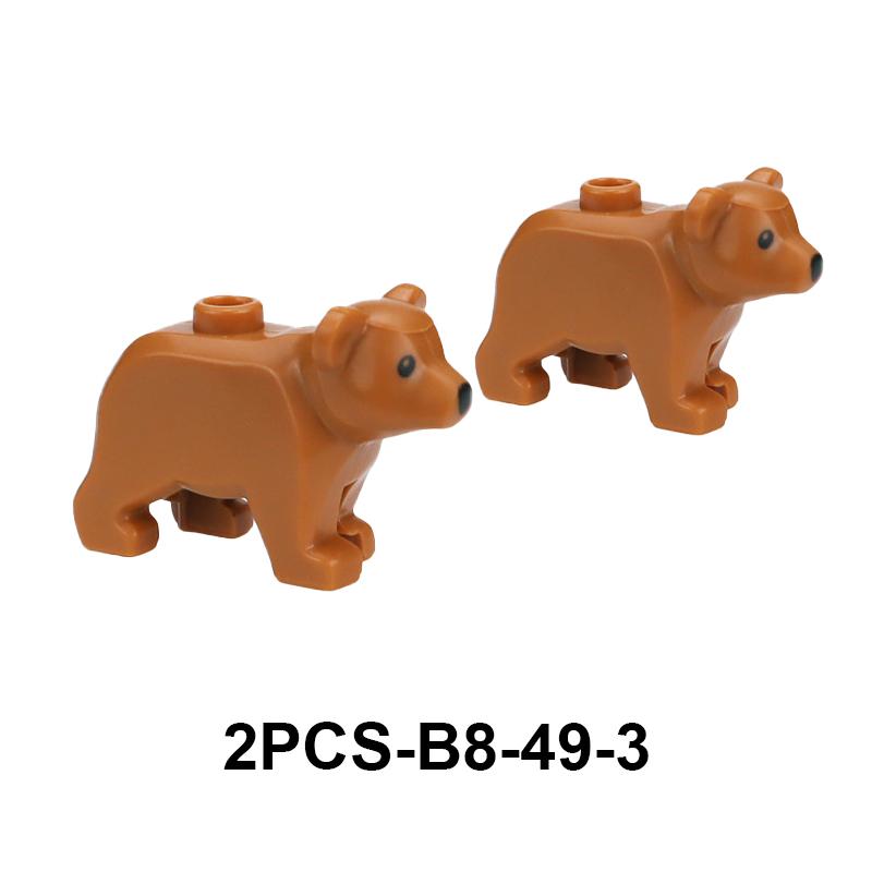 MOC Stadt Mini Süßes Tier Bär Schaf Ziege Huhn Hund Schwein Familie Bauernhof Bausteine Zubehör Kinderspielzeug Weihnachtsgeschenk