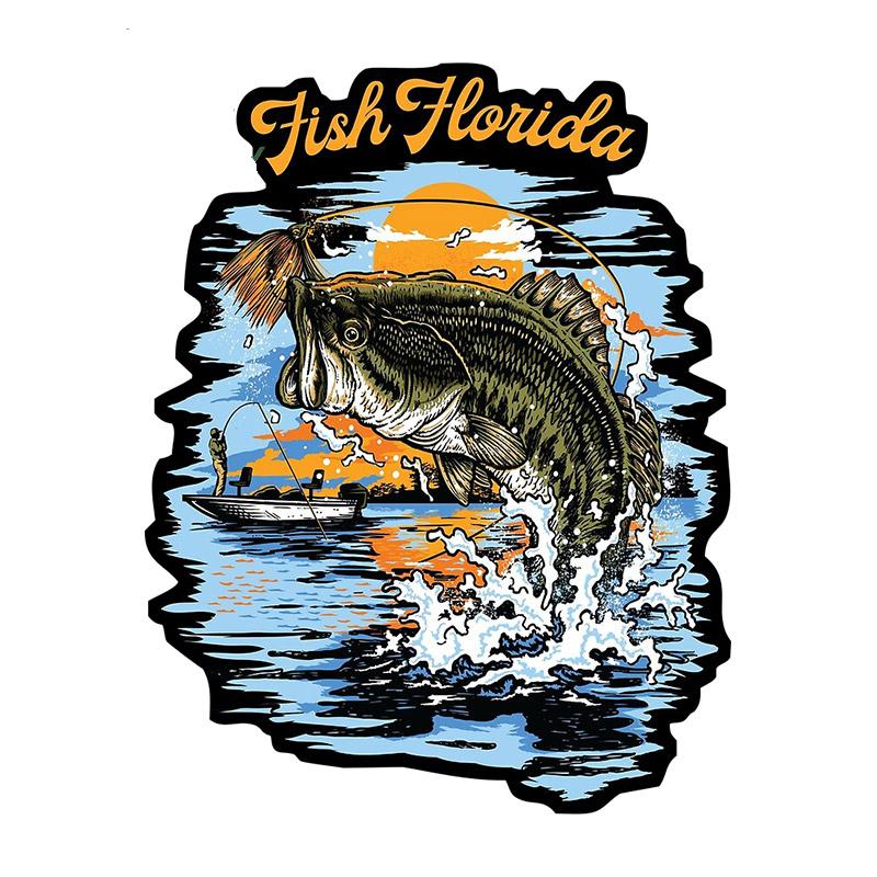 Custom Fishing Fish Car Stickers PVC Glue Sticker for Motorcycle Surfboard Laptop Vinyl Wrap Anime Cartoon Decor Car Accessories
