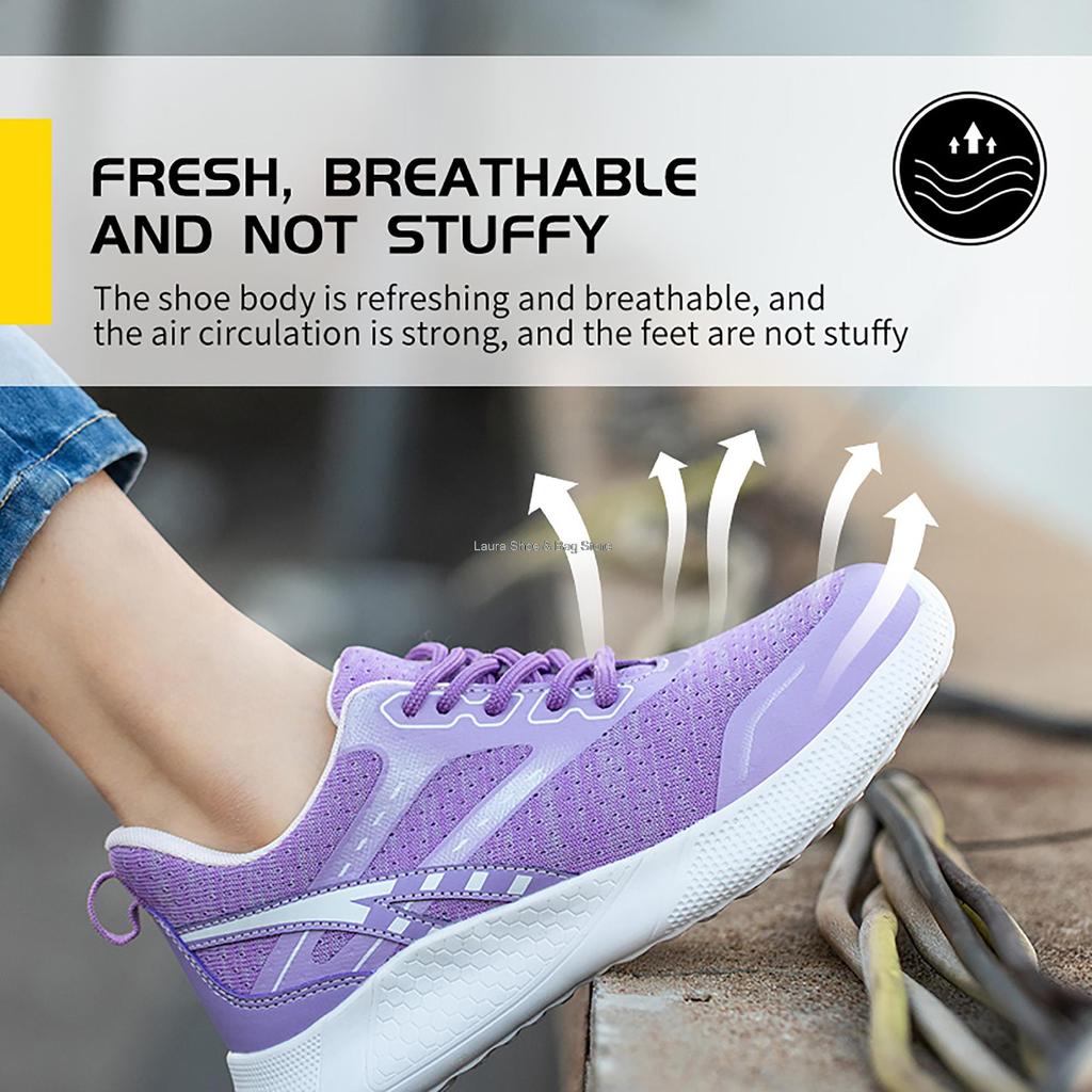Fashion Men Women Safety Shoes with Steel Toe Cap Work Safety Boots Breathable Work Shoes Man Construction Working Sneaker Sport