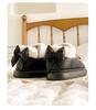 Women's Winter Velvet Bowknot Cotton Slippers with Heel Cover - 2023 Thick Sole, Warm, Girly Style for Outdoor Wear