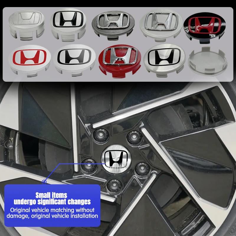 4pcs Car Wheel Center Cover Stickers Hub Cap Auto decoration accessories For Honda Fit Jazz GK5 Civic CRV Accord City HRV XRV ahz256