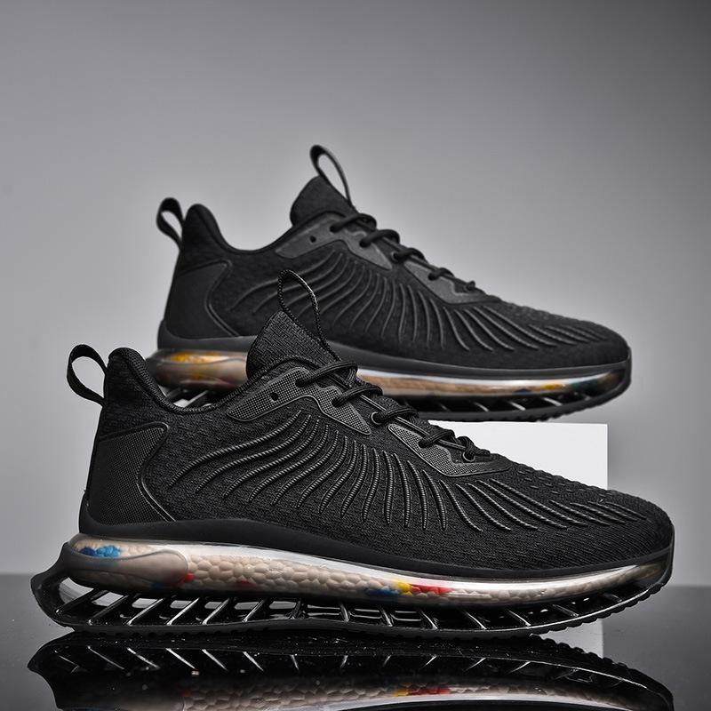 

Обувь Blade Новые мужские летние кроссовки со шнуровкой в полоску, дышащие, тонкие, модный тренд, толстая подошва 44