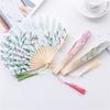 Chinese Style Hand Held Fans Personalized Pattern Silk Bamboo Folding Fans Handheld Wedding Hand Fan Cool Bamboo Flower Fan