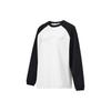 Color Block Moisture Wicking Quick Dry Knitted Raglan Sleeve Long Sleeve T-Shirt Women Tops Off-White Black ATLU024-1