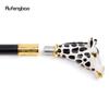 Ceramic White Black Giraffe Head Metal Fashion Walking Stick Decorative Party Walking Cane Halloween Mace Wand Crosier 95cm