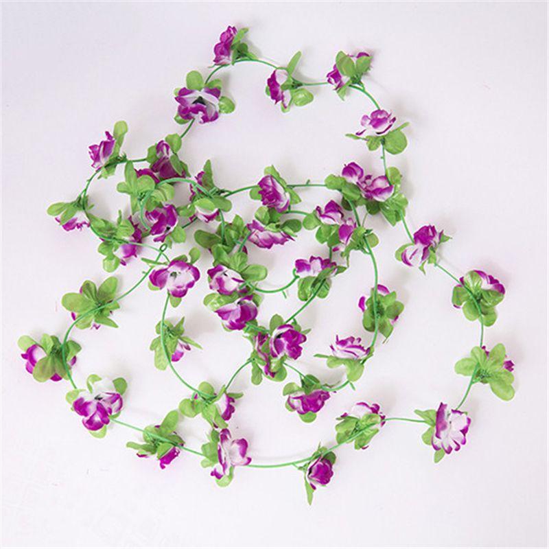 Elegant Floral Garland Fake Silk Rose Artificial Flower Vine For Festive Home Decorations