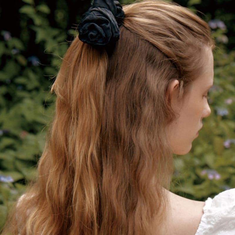 

FLOWOOM Резинка-скранчи «Розетка»(3color) Black