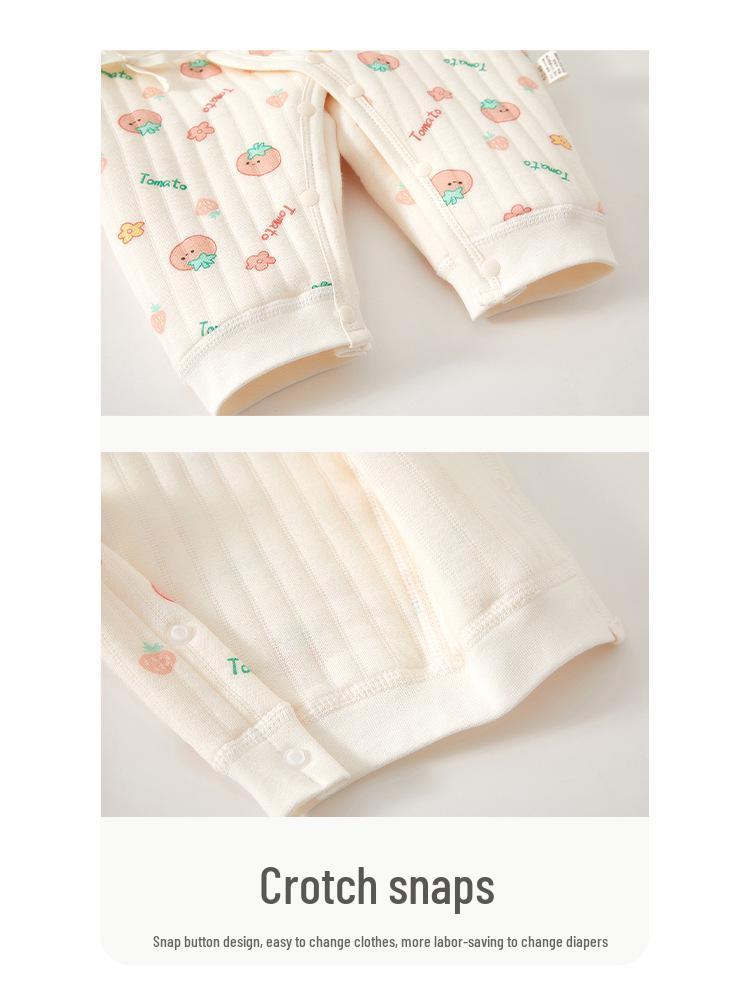 Prošívaná novorozenecká kombinéza - Teplé kojenecké oblečení na podzim/zimu, Velikost 52 (0-3 měsíce), Třída A.