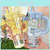 Summer Cute Portable Large Capacity Milk Tea Cup With Handle For Outdoor And Car Use