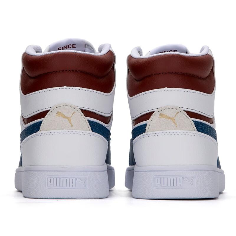 Puma Shuffle Mid White Lake Blue Unisex Sneakers Intense-Red Team-Gold 380748-10