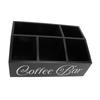 Coffee Station Organizer 5 Compartments Wooden Coffee Pods Holder Storage Basket for Countertop