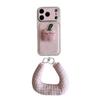 Koreanischer Stil Rosa Linie 3D Stoff Frucht Hülle für iPhone 17 Pro Max Apple 16 Handyhülle 15 für Damen 14