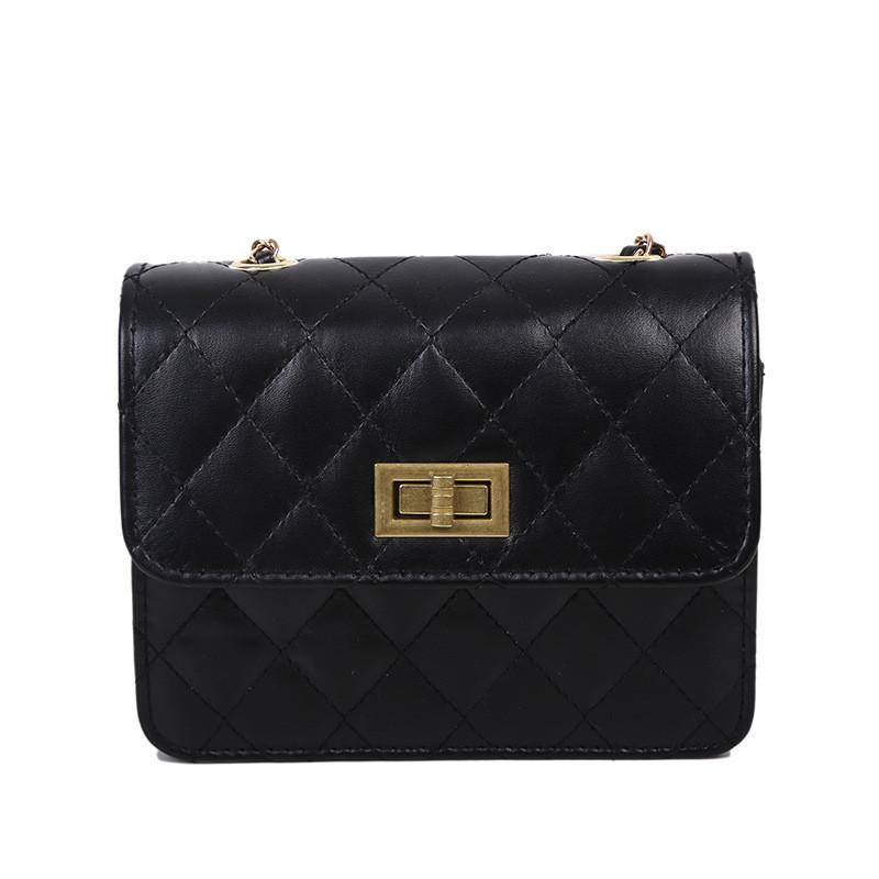 Elegant Pu Leather Small Quilted Chain Crossbody Bag For Women Chic Urban Minimalist Design