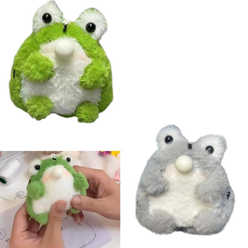 Plush Frog Toy Kit Bag Decoration Pendant Handmade Diy Spit Bubbles Gift Girls