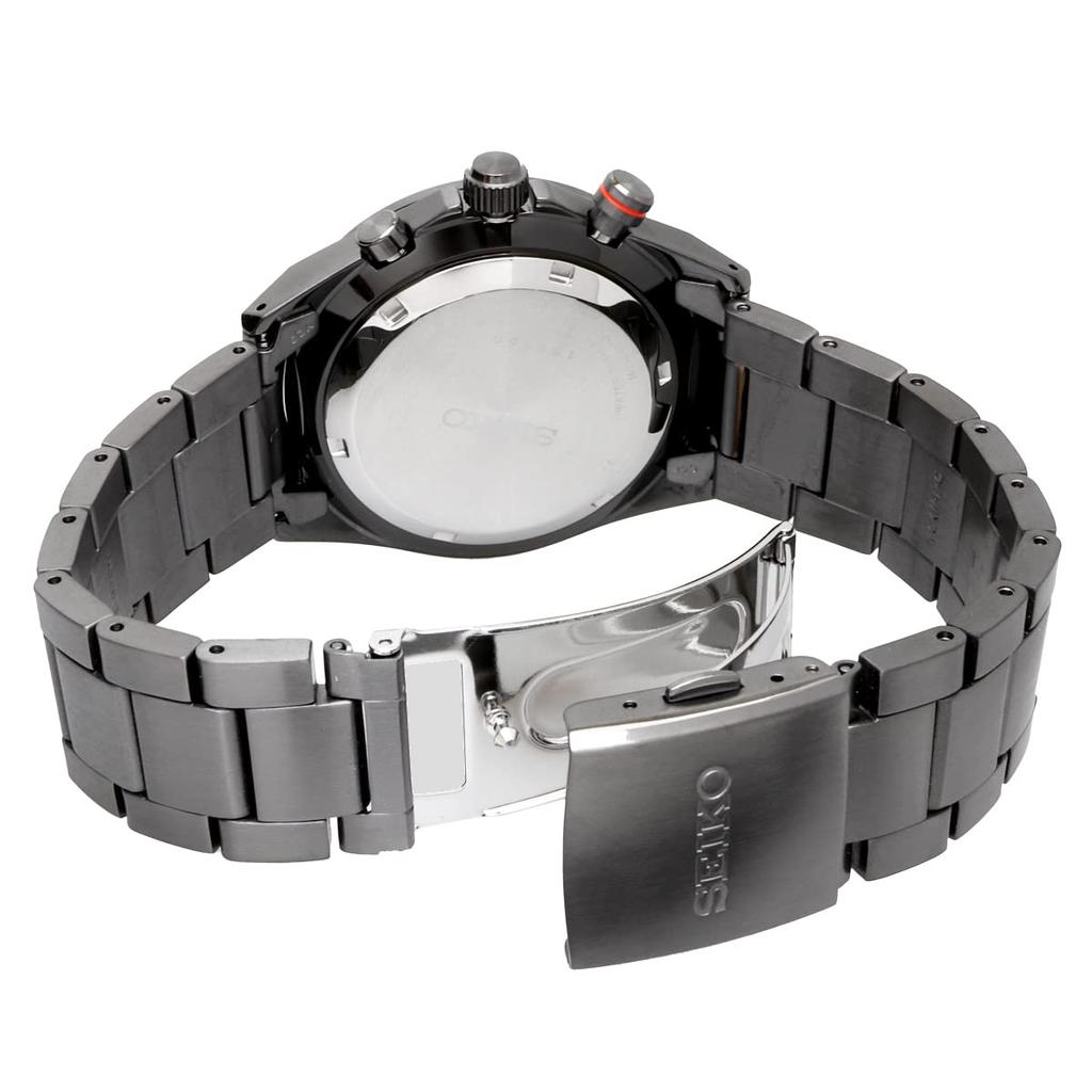 Seiko Chronograph Quartz Watch SSB399P1 Men's Black Dial Gray Metallic