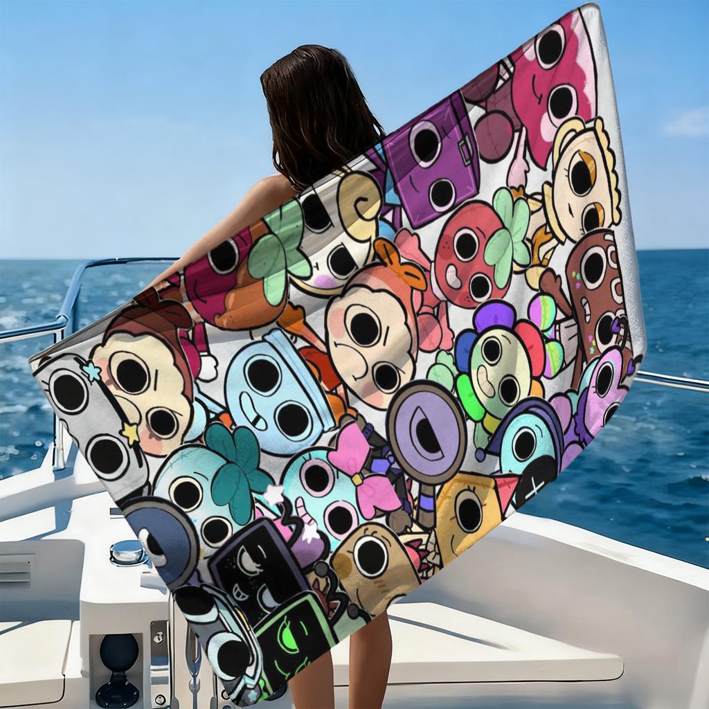 Asciugamano da Spiaggia D-Dandy's World in Microfibra Asciugatura Rapida Morbido Assorbente per Bambini Piscina Spiaggia Campeggio Viaggio Uso Esterno