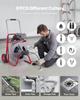 Drain Cleaner Machine 22m x 13mm, Auto Feed Sewer Snake Drain Auger on Wheels, Portable Drain Cleaning Machine with 8 Cutters & Air-Activated Foot