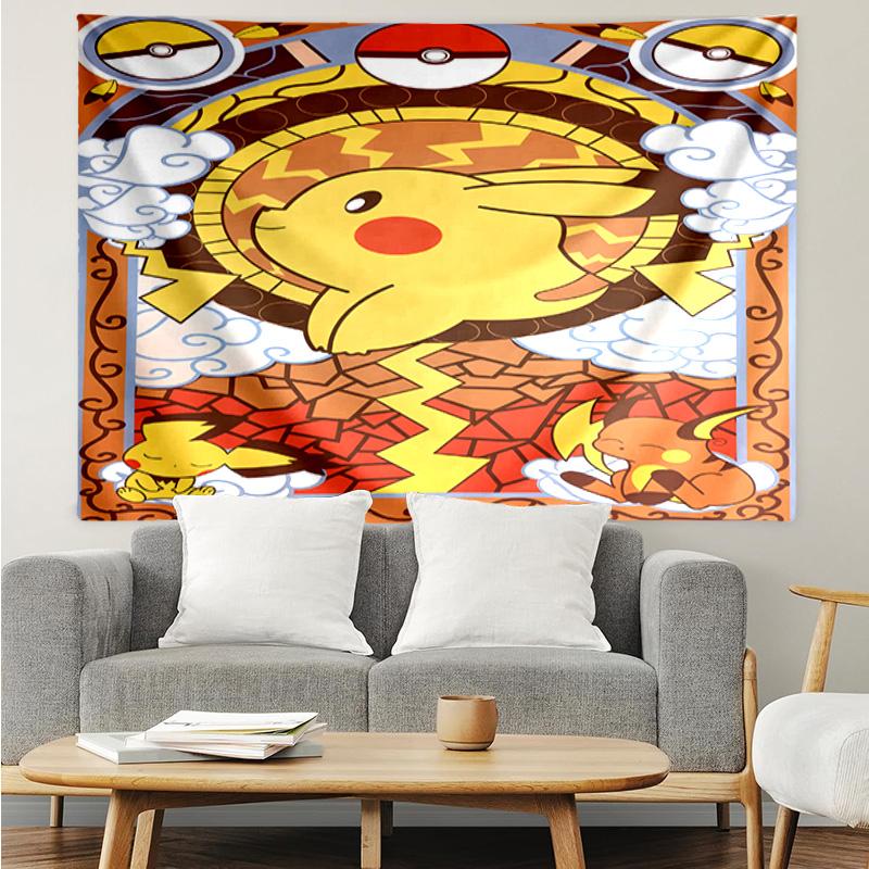 Yellow mouse Stained Glass Tapestry Hanging for Bedroom,Livingroom, Playroom,Decor Art Room Wall Tapestry Holiday and Birthday Gifts