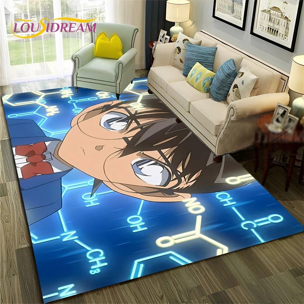 Cartoon HD Detective Conan Anime 3D Carpet Rug for Home Living Room Bedroom Sofa Doormat Decor,Child Area Rug Non-slip Floor Mat