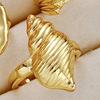 5Pcs Ocean Beach Ring Men Women Golden Starfish Shell Sea Snail Finger Ring Adjustable Opening Alloy Coastal Ring Fashion Jewelry
