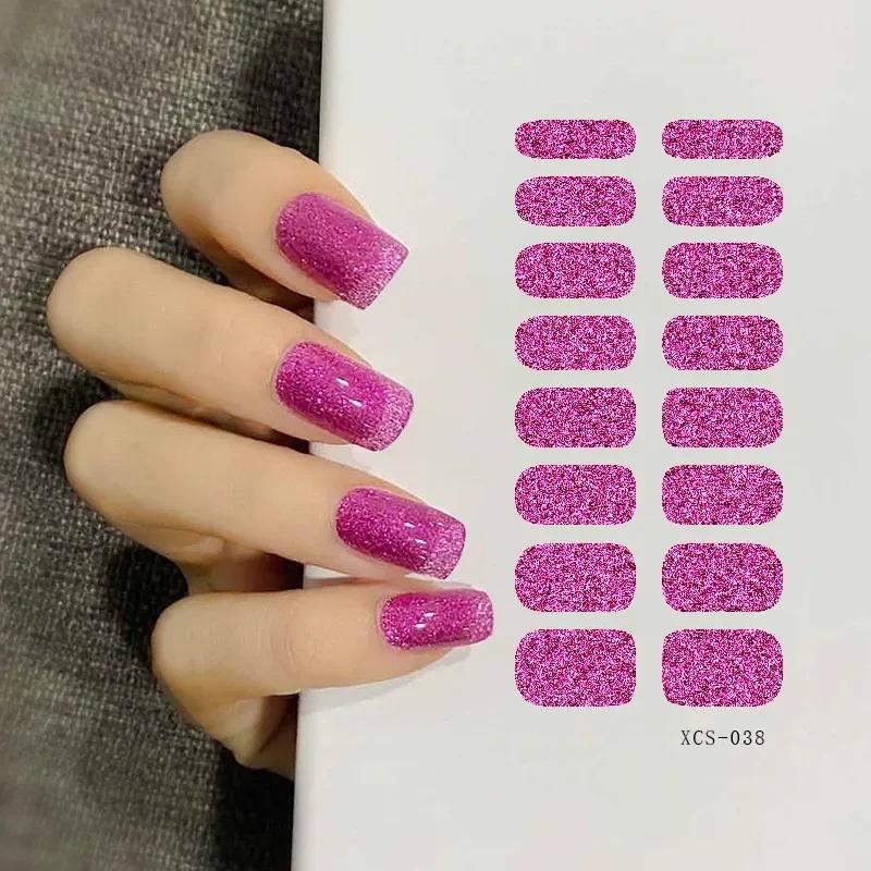 53 Colors Nail Polish Stickers Pure Strips Waterproof Adhesive Nail Full Sticker Environmental Protection DIY Nai Stickers