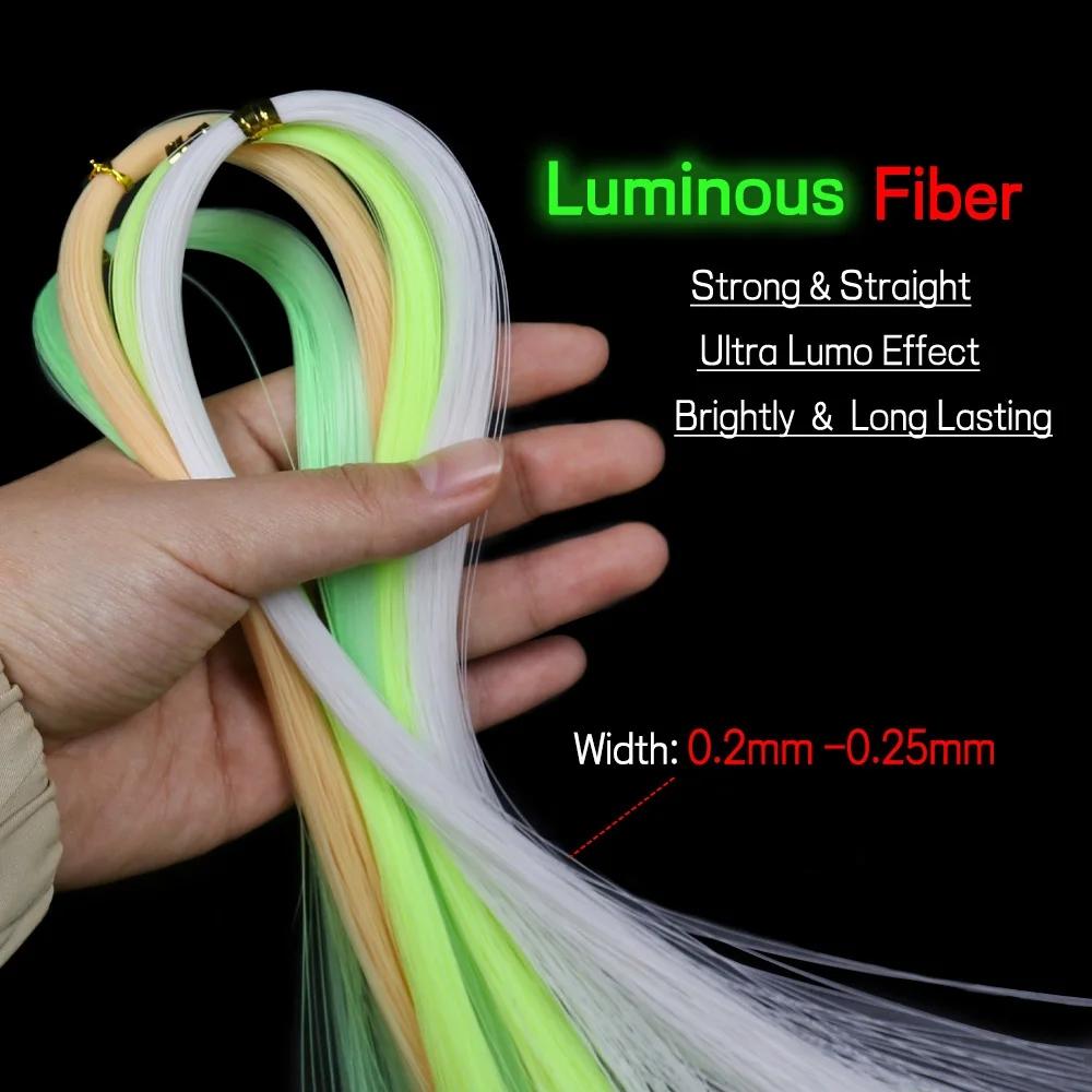 Salzwasserfischen Super Leuchtendes Fasergarn Leuchtendes Material für Assist Haken Jigging Köder Sabiki Rigs Fliegenbinden Streamer