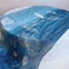 Linen Tie-Dye Scarf Gradual Change Imitation Blue Dye Batik Scarf Women'S Style Shawl Fringed Warm Silk Scarf