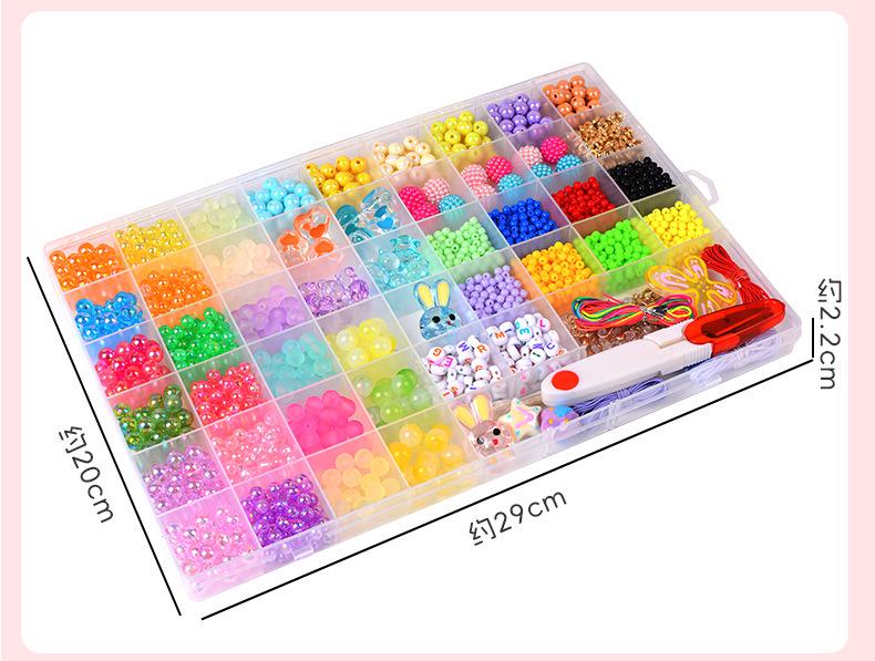 Children's Necklace & Jewelry Toy Set: 54-Compartment Beaded Bracelets & Earrings DIY Kit
