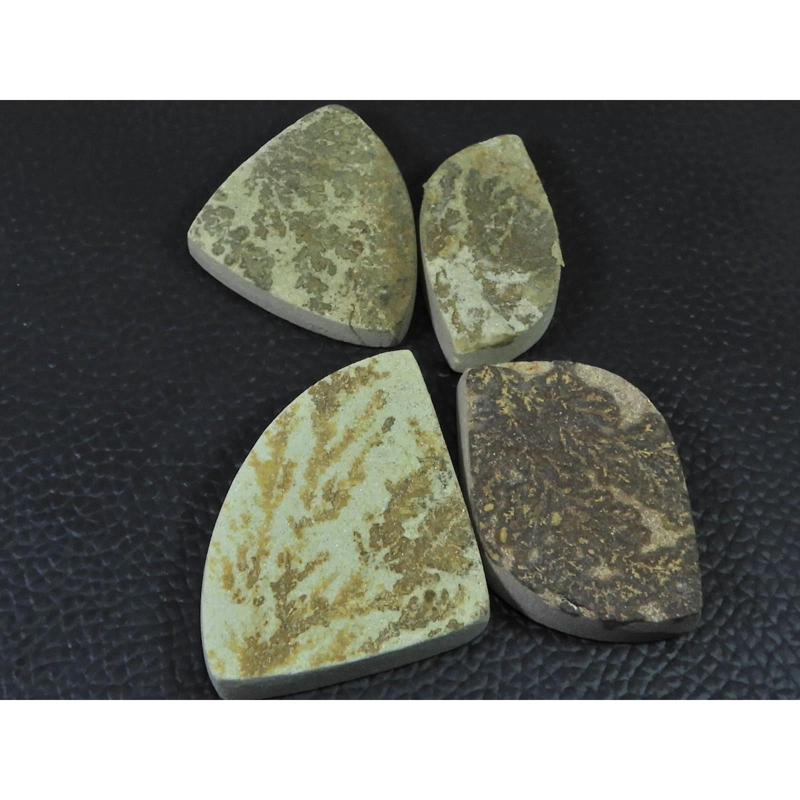 202Cts.Natural Psilomelane Germane Dendrite Cabochon Loose Gemstone 4Pcs Lot A-799