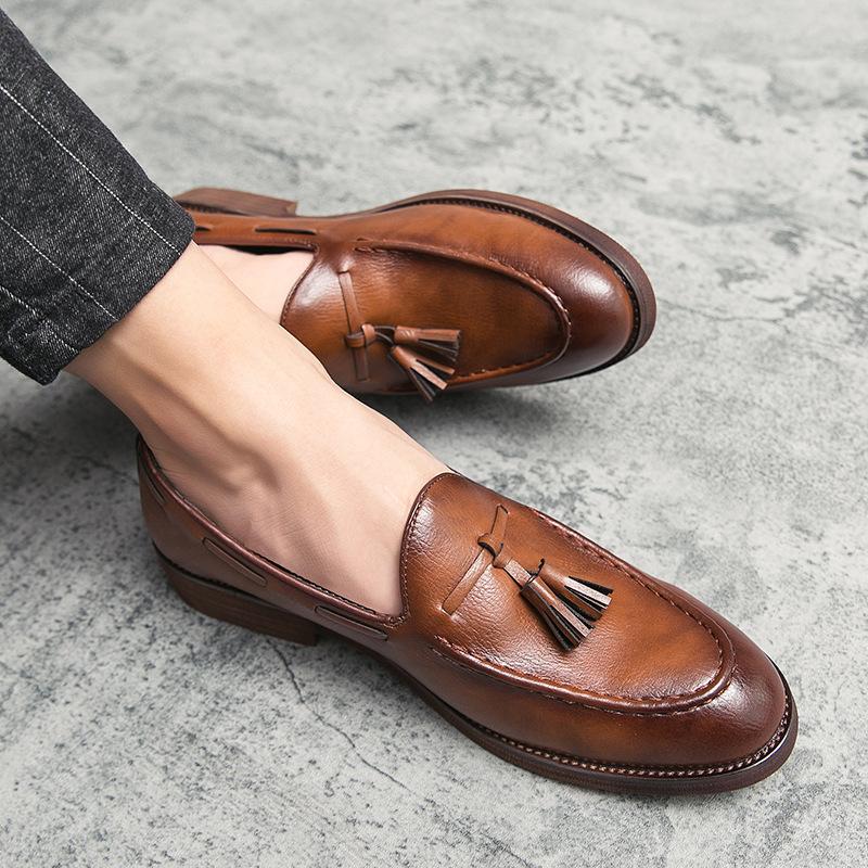 2025 wedding shoes one pedal men's shoes summer leather shoes men's business leisure large size men's shoes hairstylist trendy shoes new
