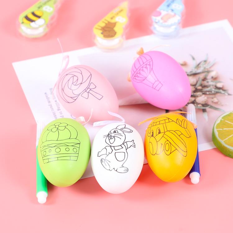 DIY Easter Egg Painting Kit for Children - Plastic Simulation Eggs with Baby Pen