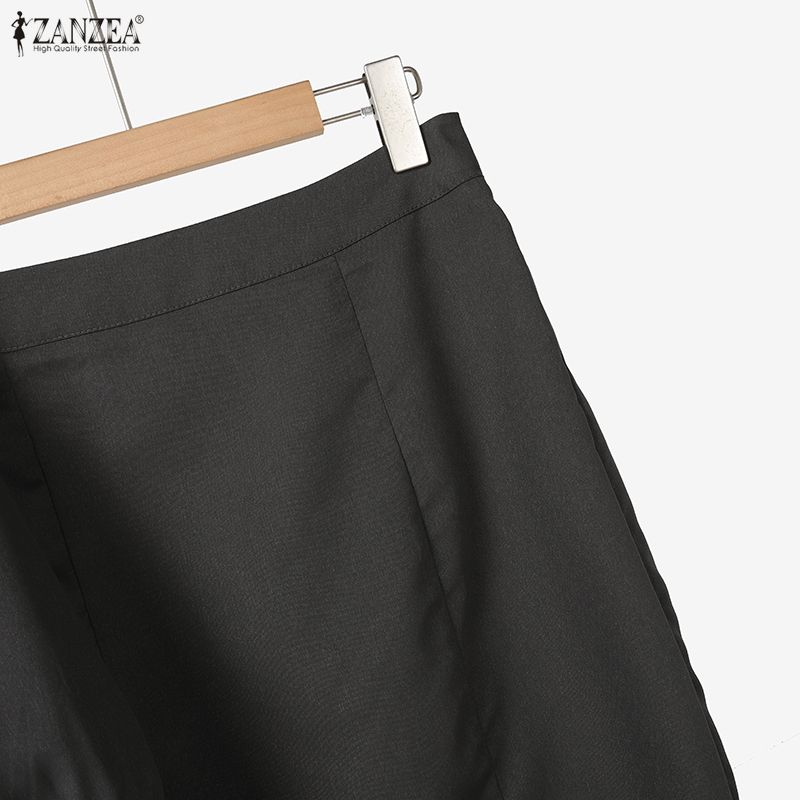 ZANZEA Women 3/4 Sleeve Blouse and Shorts Skirt Casual Two Piece Suit Sets