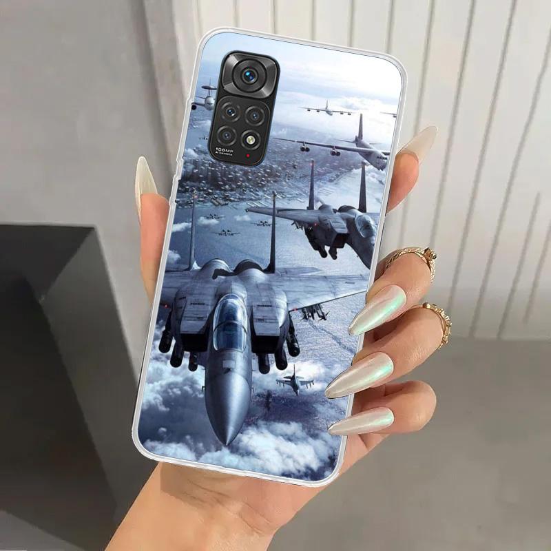 Military Aircraft Warship Fighter Phone Case for Xiaomi Redmi Note 15 14 14S 13 12S 12 Pro 11S 11 Plus 11T 11E 10S Soft Funda Pr