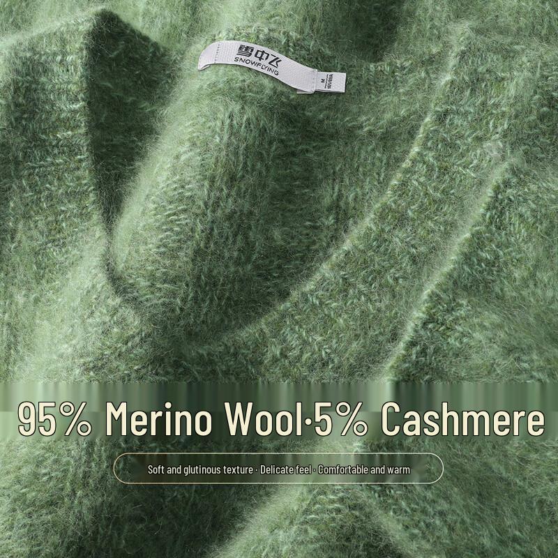 SNOWFLYING Women s Relaxed V-Neck Wool Blend Sweater One Size