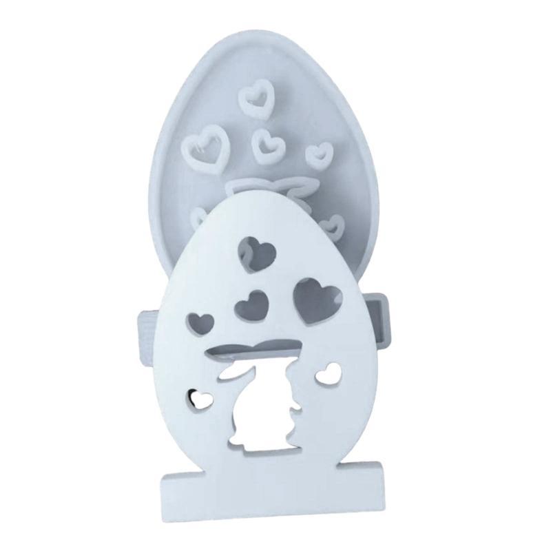 Easter Rabbit Silicone Mold Candlestick Resin Mold Heart Rabbit Holder Silicone Mold DIY Candlestick Casting Mold