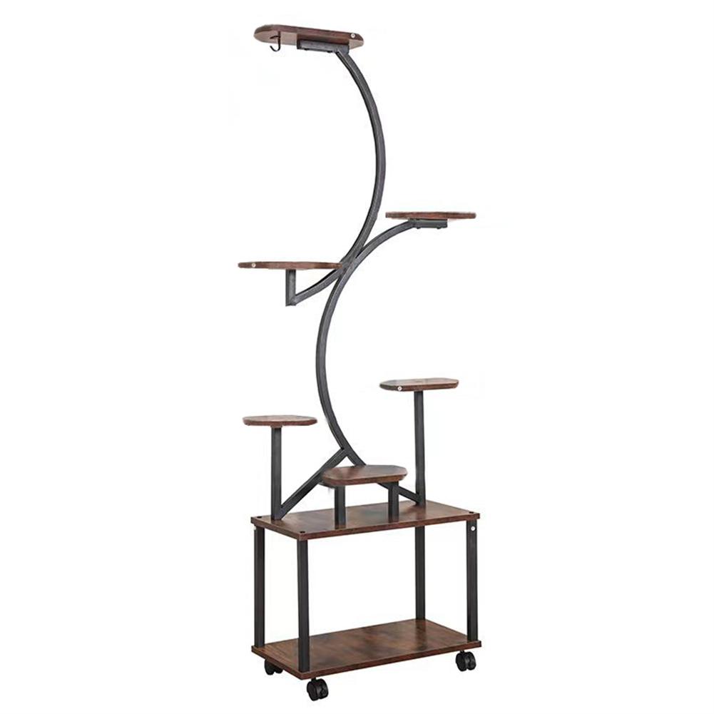 US 8 Tiered Tall Plant Stand Indoor With Grow Lights Multi-tier Planter Pot Holder Flower Stand S-Shaped Plant Rack For Balcony