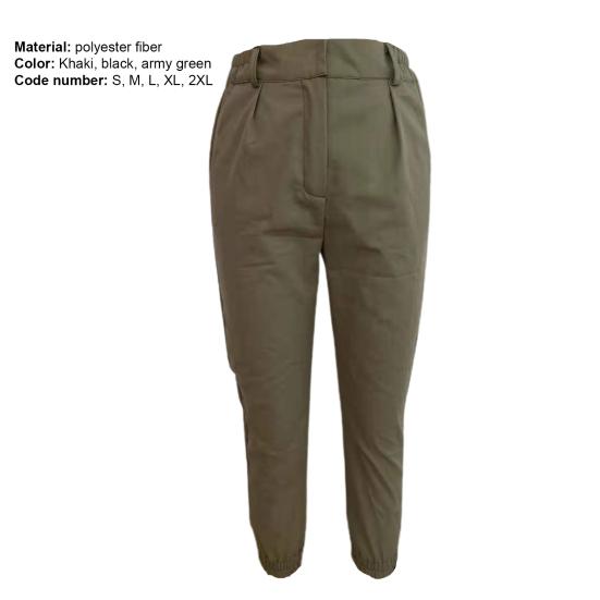 Women Bodycon Pants Solid Color Pockets Spring Autumn All Match Ankle Tied Cropped Pants for Daily Wear