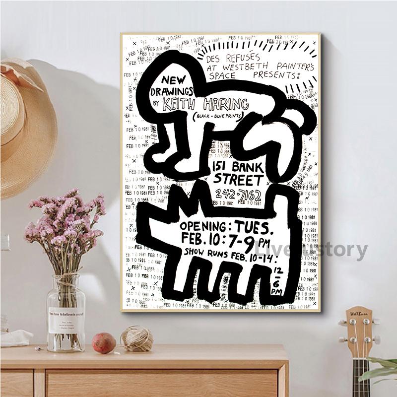 Keith Art Exhibition Poster Vintage Pop Canvas Painting Gallery Wall Art Pictures Pisa Abstract Print Home Decor For Living Room